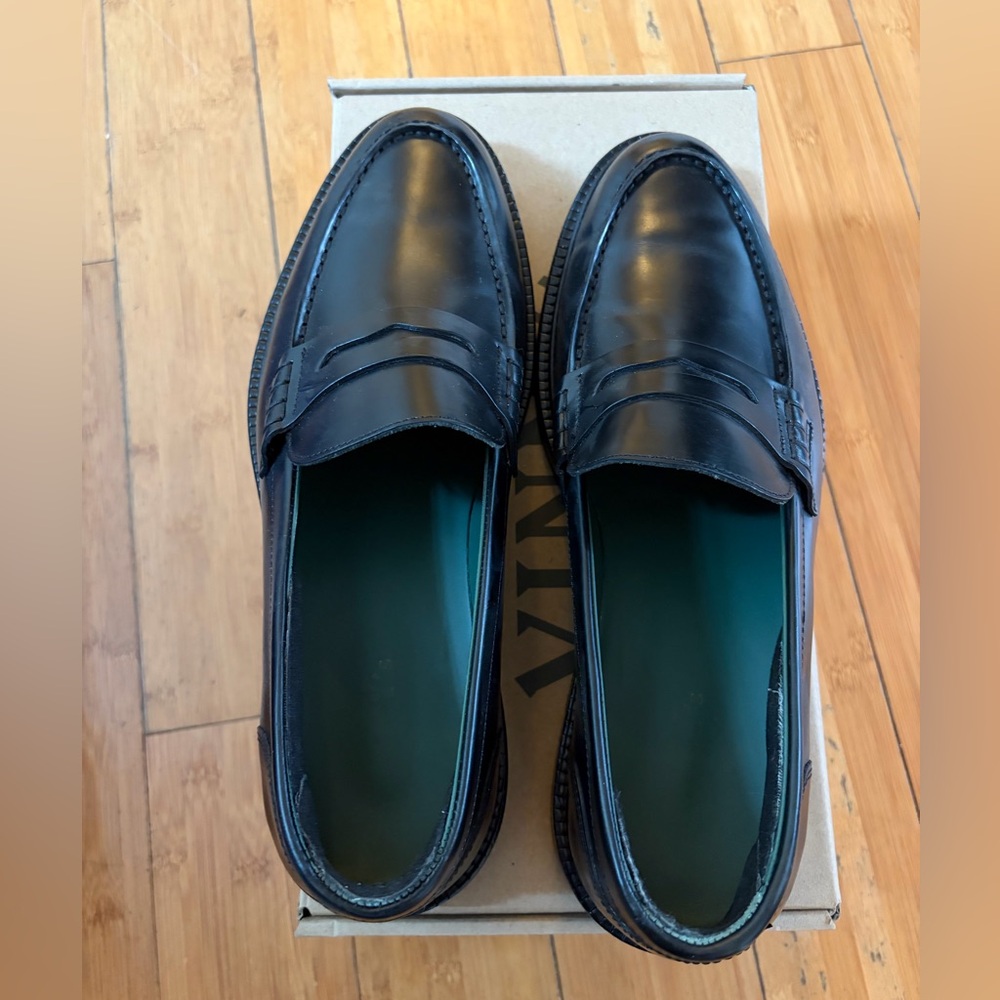 Vinny’s Black Leather Penny Loafers